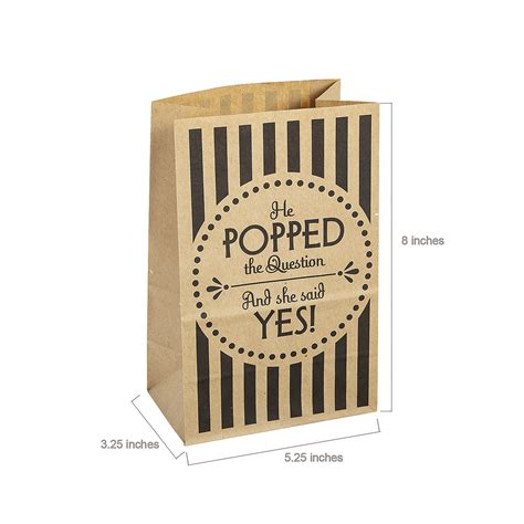 Medium Wedding Popcorn Kraft Paper Treat Bags Party Supplies 12