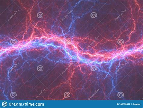 Fire And Ice Electrical Lightning Abstract Fractal Background Stock