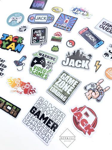 Personalized Gaming Stickers Jack And Jilly Designs