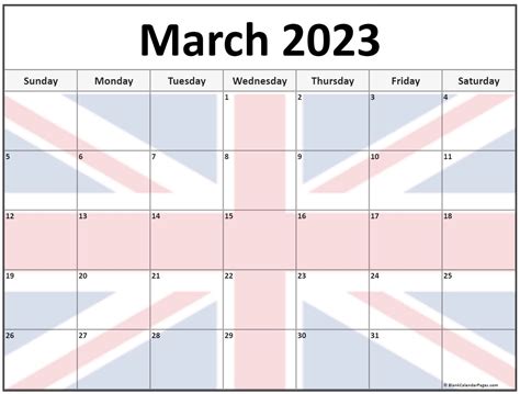 Collection Of March 2023 Photo Calendars With Image Filters