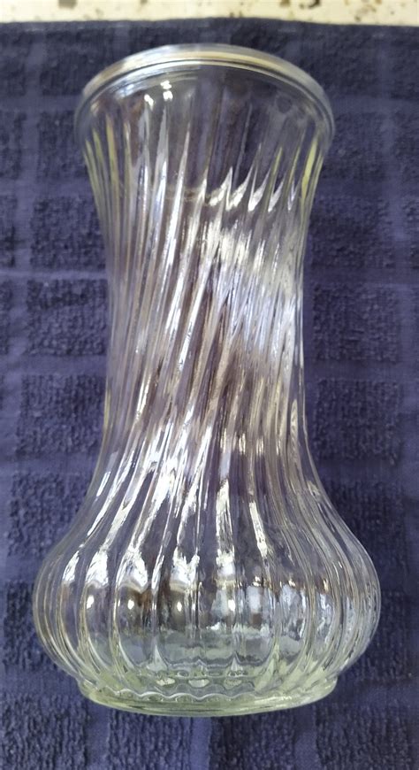 Vintage Hoosier Glass Glass Vase Spiral Ribbed Etsy
