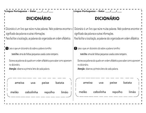 Atividades Com Uso Do Dicionário Para 5o Ano