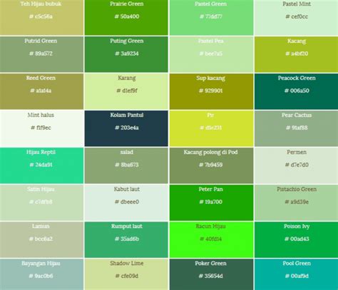 √ 57+ Jenis Warna Hijau Di Sekitar Kalian, Apa Maknanya?