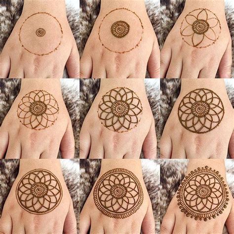 Step By Step Henna Hand Design For Beginners Mandala Henna Mehndi Designs For Beginners