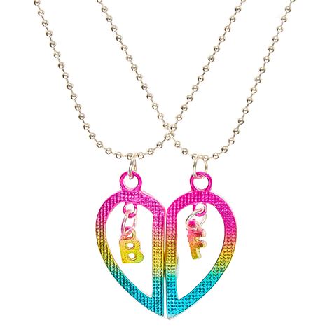 Colliers Avec Coeur Arc En Ciel Tie Dye Damitié Claires Fr