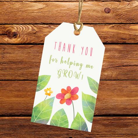 Thank You For Helping Me Grow Tag In 2021 Kids Birthday Cards Etsy