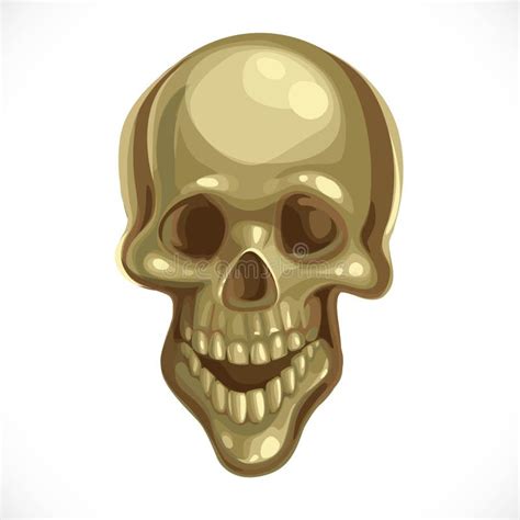 Ancient Terrible Bronze Skull Isolated On White Stock Vector