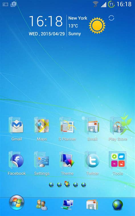 Blue Windows 7 Golauncher Free For Android Apk Download