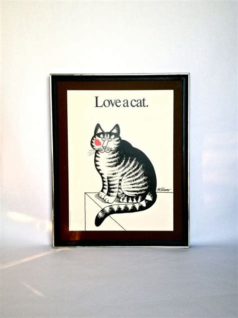 Vintage 1977 Love A Cat Print By Bernard Kliban Yay Kliban Cat