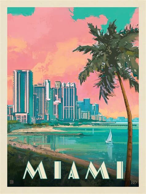 Miami Fl South Beach David Owens Illustration