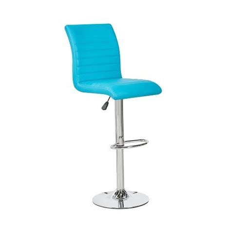 Ripple Faux Leather Bar Stool In Teal With Chrome Base Cheap Designer