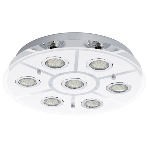 93108 Cabo Led Ceiling Light Chrome White Clear Shade