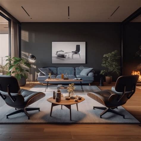 Modern Living Room With Minimalist Style Interior Design Generative Ai
