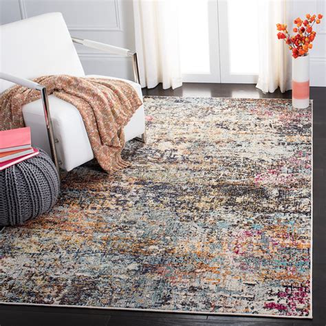Dining room rugs to fit your dining and kitchen spaces. Safavieh Madison Loane Distressed Abstract Rug Black/Gold ...