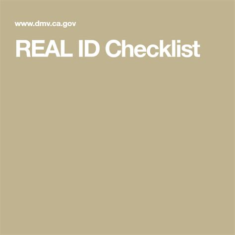 California Real Id Printable Checklist