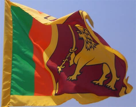 Lion Flag National Flag Of Sri Lanka Being Blessed