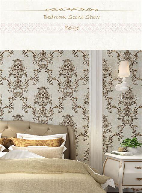 10m New Retro Luxury Gold Damask Wallpaper Deep Embossed Textured Non