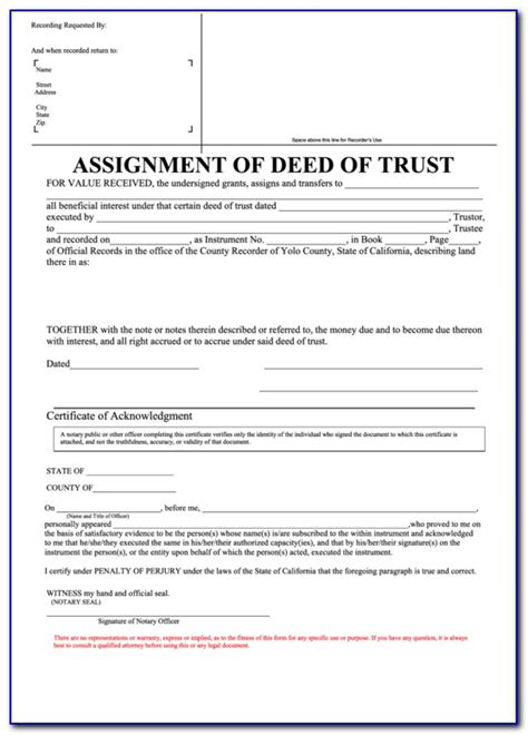Deed Of Trust Document Free Download
