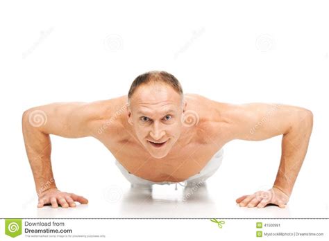 Handsome Muscular Man Doing Push Ups Stock Image Image Of People