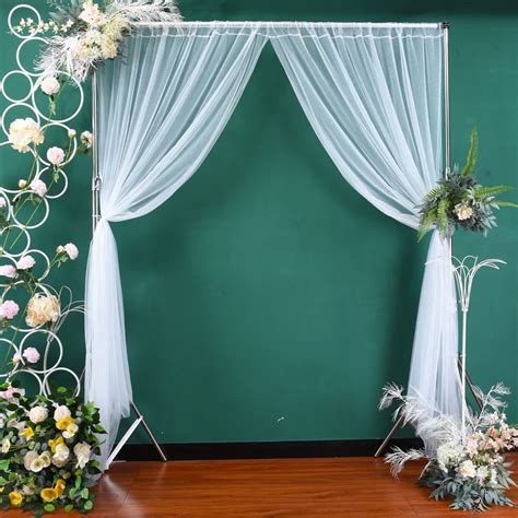 Buy White Sheer Tulle Backdrop Curtains For Parties Wedding White