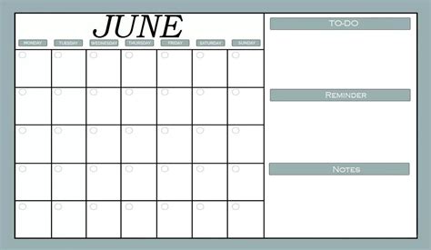 June 2019 Blank Monthly Planner Blank Calendar Template June 2019