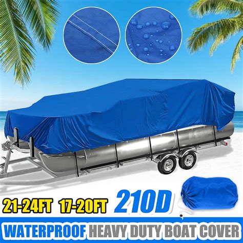 17 20ft 21 24ft Heavy Duty 210d Waterproof Pontoon Boat Cover Fish S