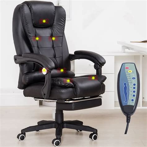 Home Office Computer Desk Massage Chair With Footrest Reclining Executive Ergonomic Vibrating