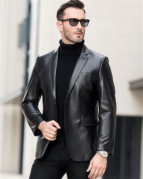 Leather Coat Jacket Mens