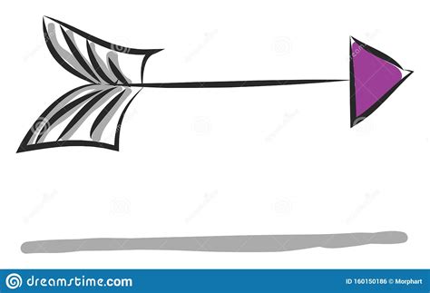 Purple Arrow Showing Right Illustration Color Vector Stock Vector