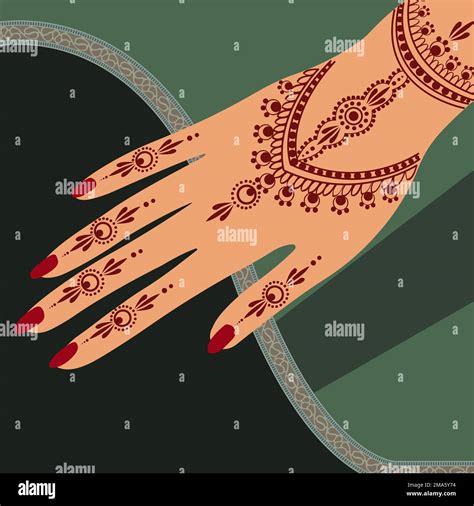 Floral Henna Mehndi Vector Hand Illustration Design Henna Hands Vector