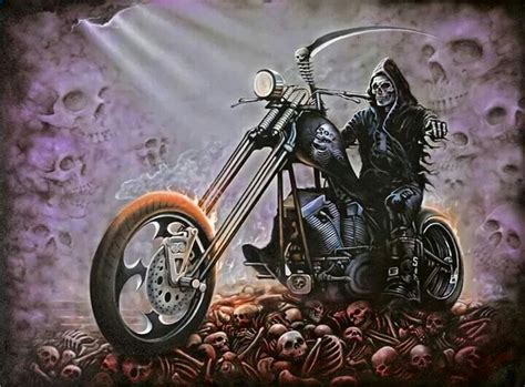 Grim Rider Biker Art Motorcycle Artwork David Mann Art