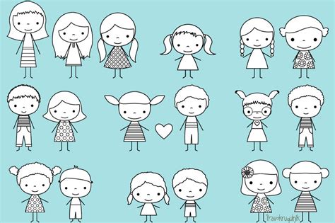 Clipart Of Boy And Girl Stick Figures