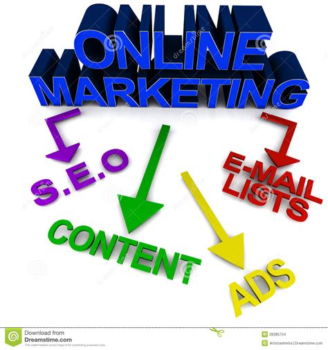 Online marketing tools stock illustration. Illustration of website ...