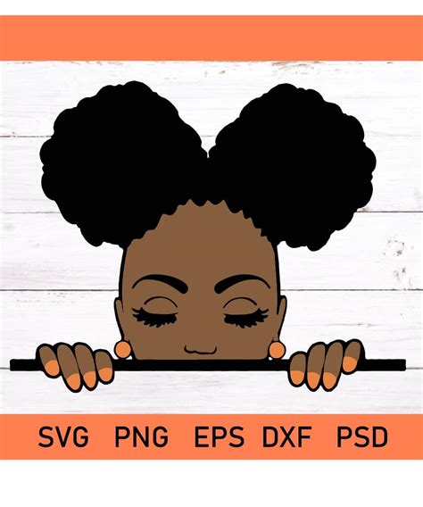 Peek A Boo Svg Peek A Boo Girl Svg Peeking Svg Peeking Black Girl Svg Afro Woman Svg Black