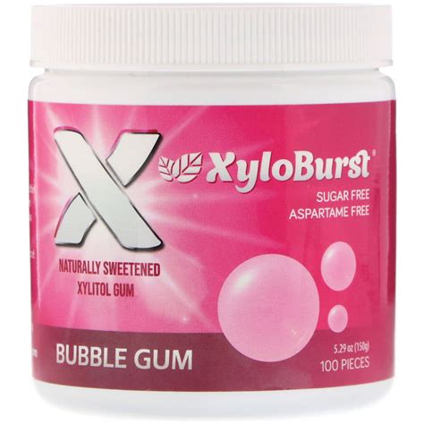 Xyloburst Xylitol Chewing Gum Bubble Gum 100 Pieces 5 29 Oz 150 G