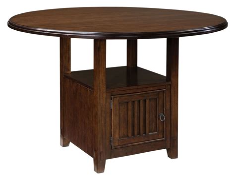 Sonoma Warm Medium Oak Round Drop Leaf Counter Height Table From