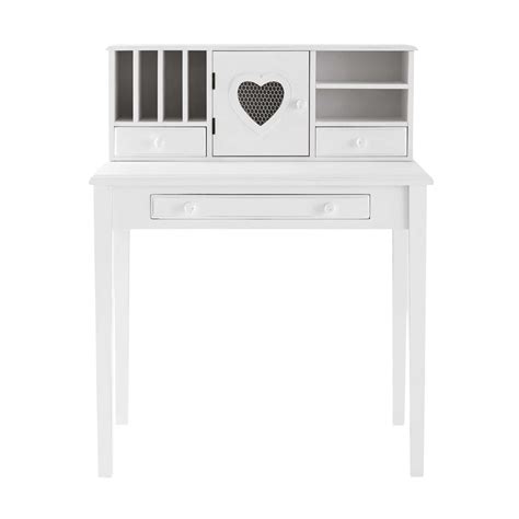 Optez pour un bureau au style design et pratique, en bois ou industriel. Bureau secrétaire en bois blanc Valentine | Maisons du Monde
