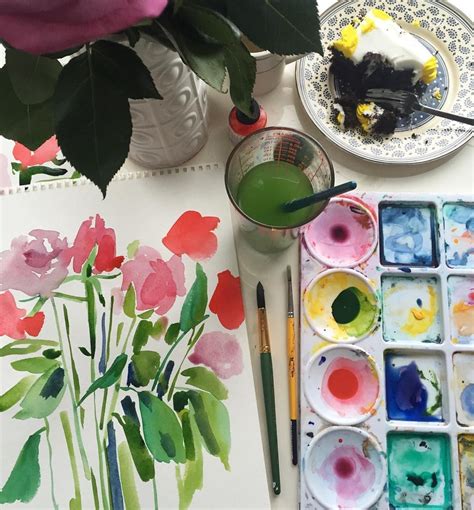 Caitlin Mcgauley Watercolor Artist Watercolor Flowers Watercolor