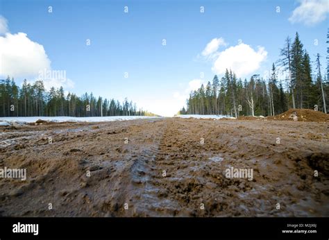 Russian Road Dirt And Rubbish Stock Photo Alamy