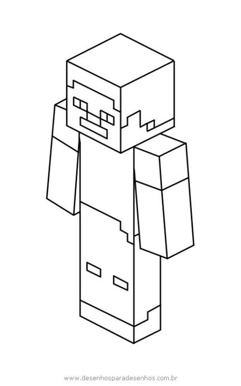 Desenho De Minecraft Armadura De Diamante De Steve Para Colorir