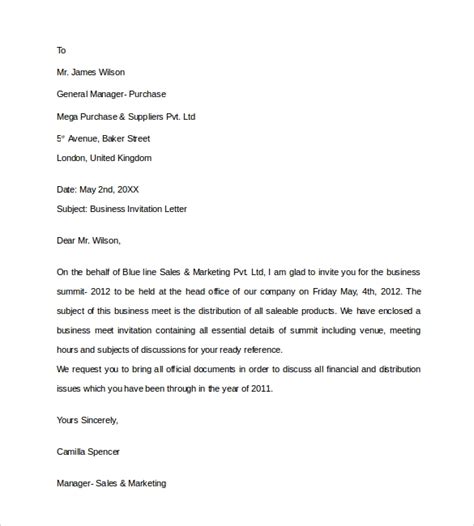 Now go and write that letter of invitation. FREE 14+ Business Invitation Letter Templates in PDF | MS ...