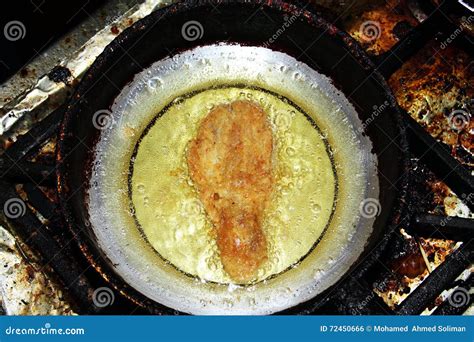 Chicken Leg Frying In Pan Stock Photo Image Of Plate 72450666