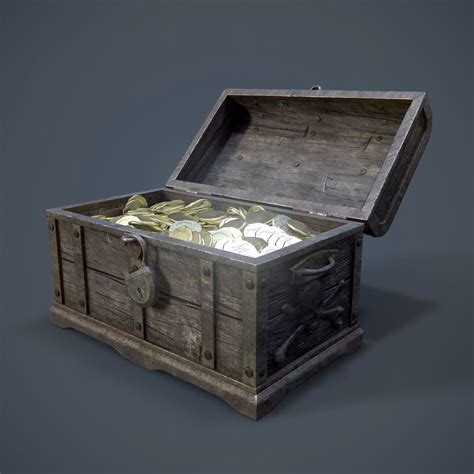 3d Model Rigged Pirate Treasure Chest Vr Ar Low Poly Rigged Cgtrader