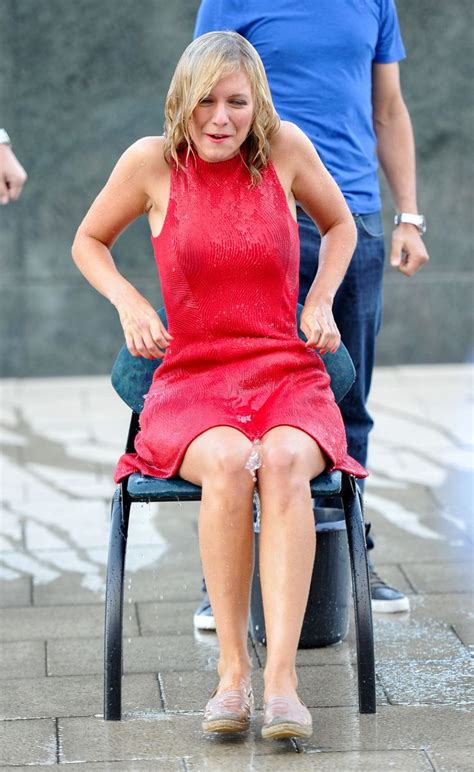 Rachel Riley Taking The Ice Bucket Challenge At Old Trafford