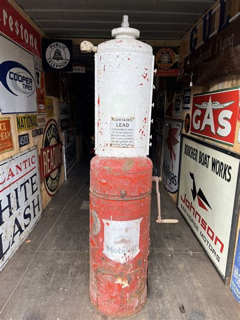 Vintage 1920’s Mobiloil - Pre Visible Gas Pump - Gilbert & Barker Model