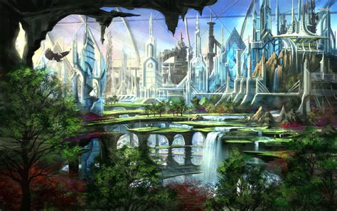 Future City Futuristic Garden Fantasy City Futuristic City