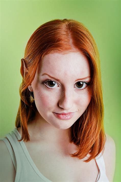 Beautiful Red Haired Girl In A Role Of Elf Stock Image