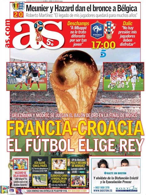 » agenda / programación de hoy en pirlo tv. Francia-Croacia, el Fútbol Mundial elige hoy a su Nuevo ...