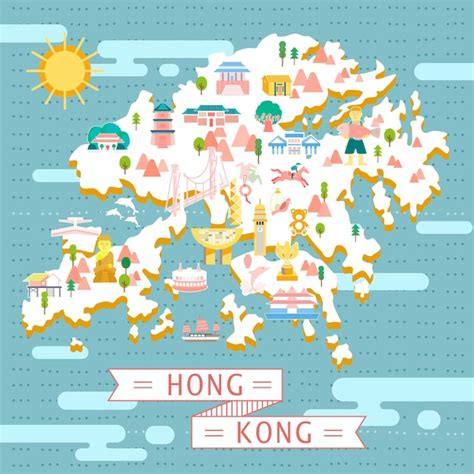 Premium Vector Hong Kong Map Design In Flat Style
