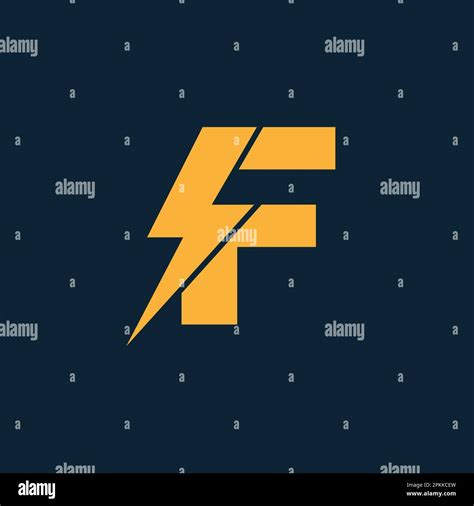 F Letter Logo With Lightning Thunder Bolt Vector Design Electric Bolt